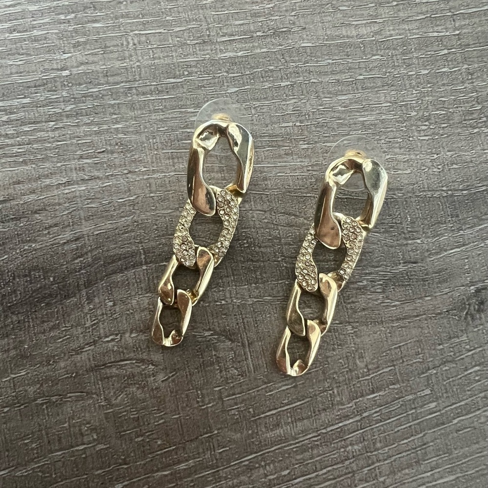 Baublebar gold curb chain drop earrings